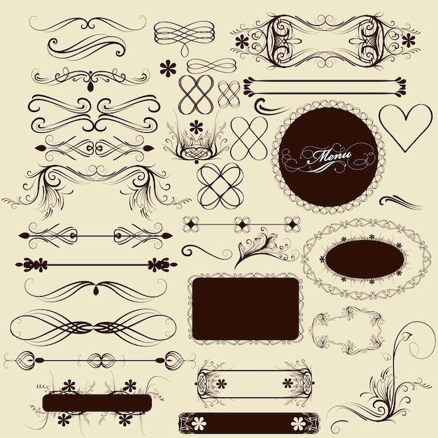 Vector decorative ornaments collection