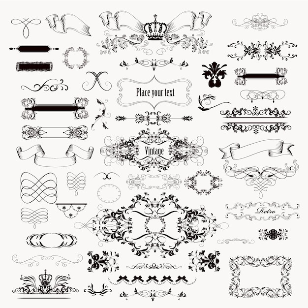 Vector decorative ornaments collection