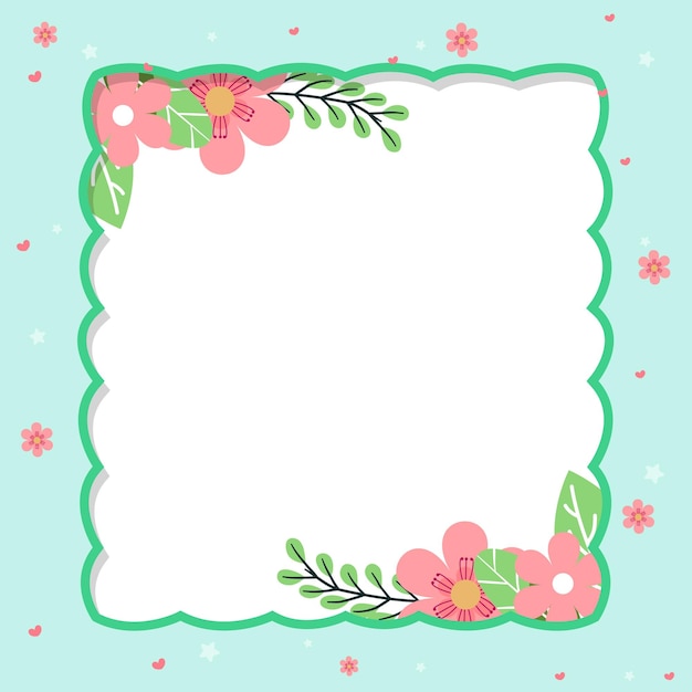 Decorative Spring frame floral card flat design