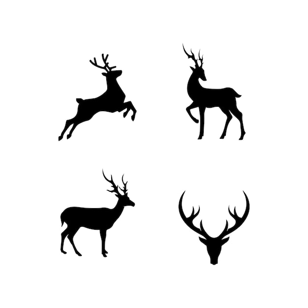 deer silhouette set