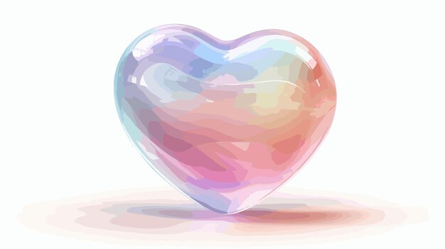 Vector delicate 3d heart gradient vector illustration