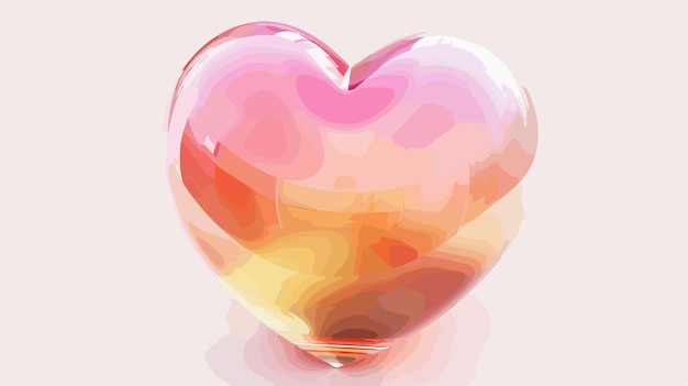 Vector delicate 3d heart gradient vector illustration