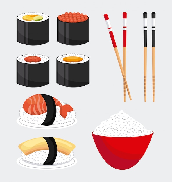 Vector delicious sushi 