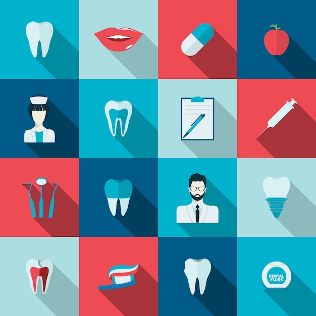 Dental care icons collection