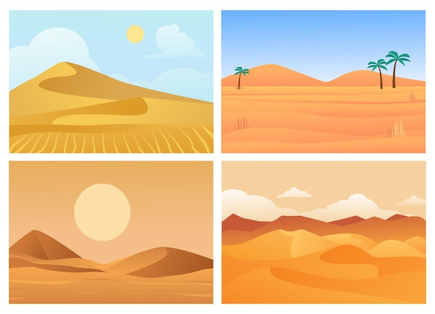 Desert landscapes illustration