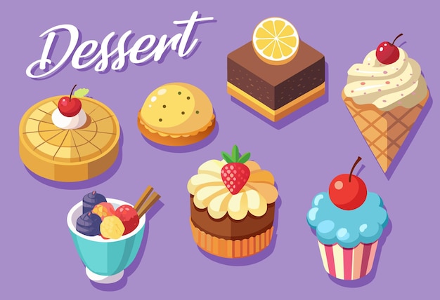 Vector dessert menu