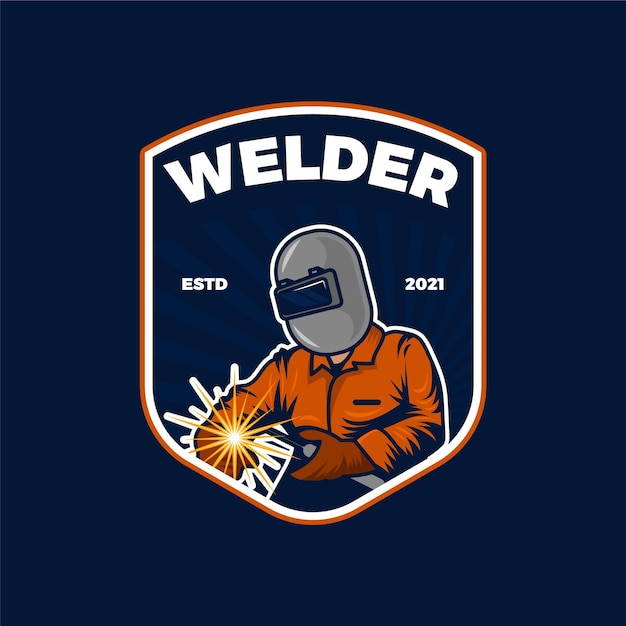 Detailed welder logo template