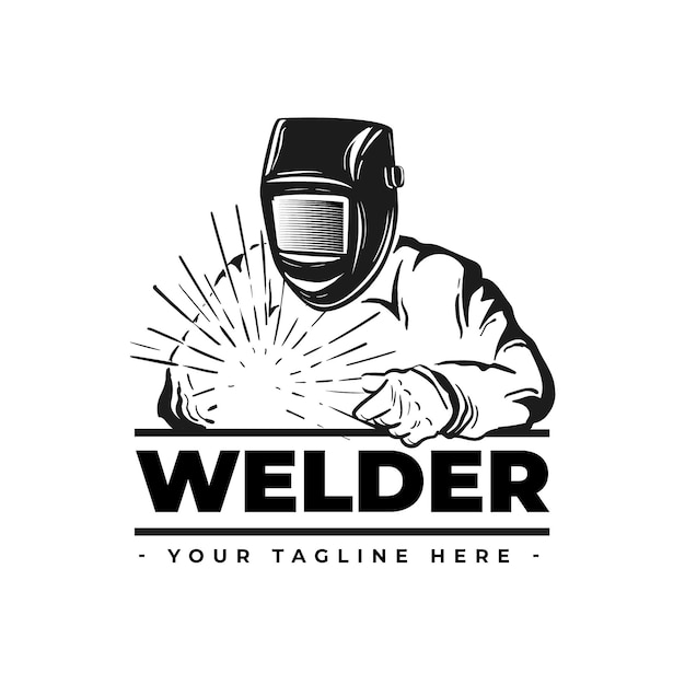 Detailed welder logo template