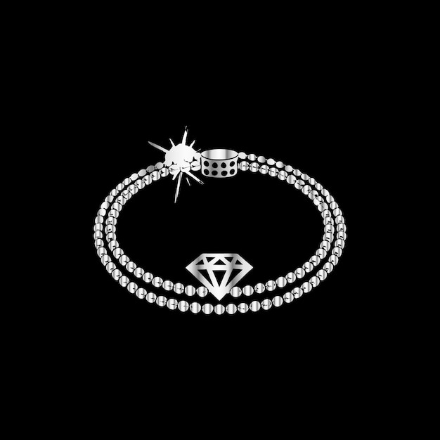 Vector diamond jewelry vector icon flat design isolated on black background luxury jewelry