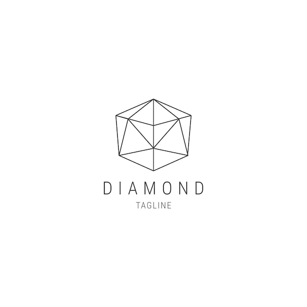 Diamond line art logo design