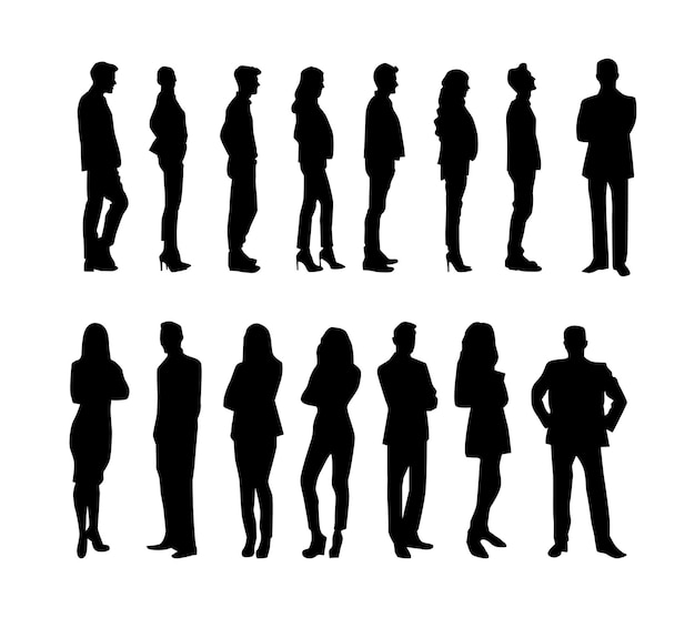 Vector different human silhouttes vector