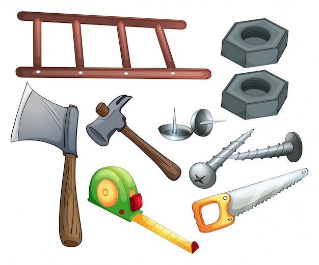 Different types of construction tools