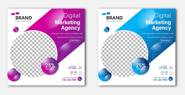 Vector digital marketing agency banner template