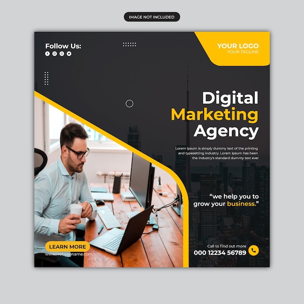 Digital marketing agency corporate banner and social media post