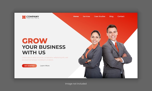 Vector digital marketing business landing page design or digital marketing agency website homepage ui