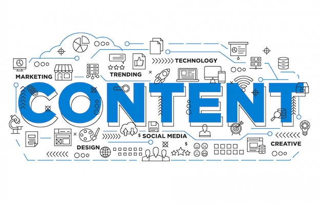 digital marketing content iconic background