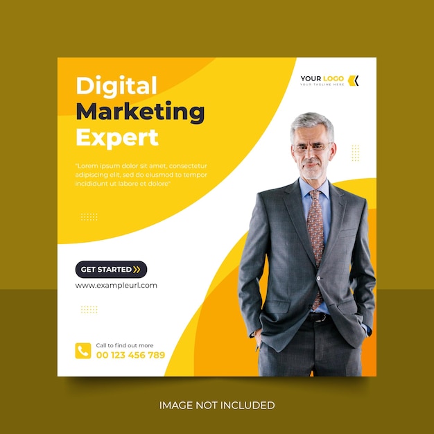 Digital marketing and corporate social media square post banner design template