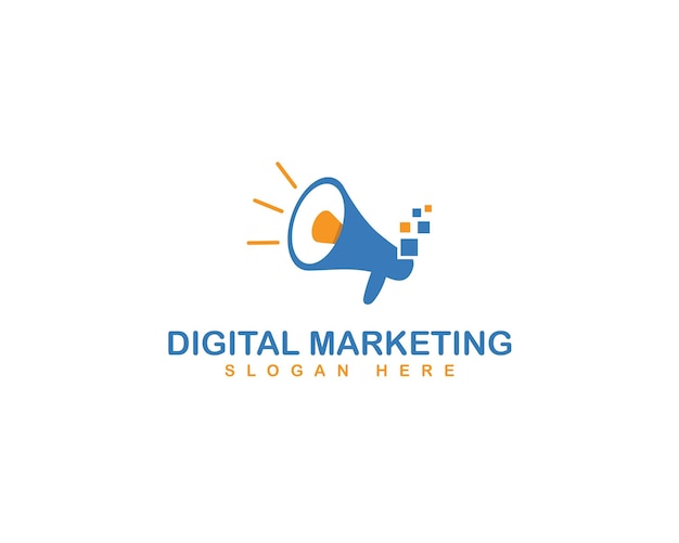 Digital Marketing Logo with Loudspeaker Icon