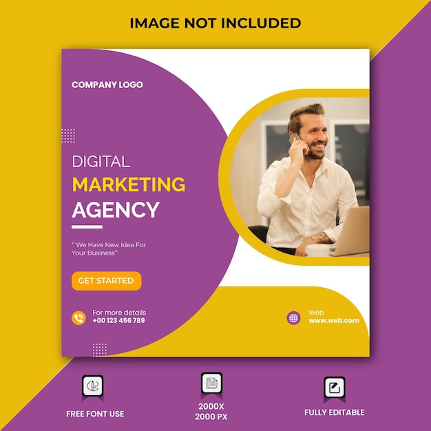 Digital marketing social media and Instagram post template banner