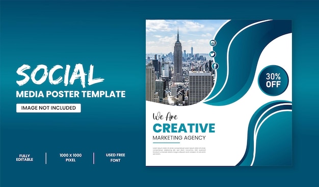 Digital marketing social media post and corporate web banner template