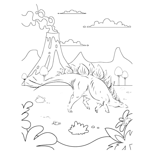 Dinosaur coloring pages for kids Printable