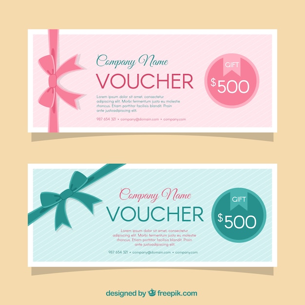 Discount coupons with cute bow