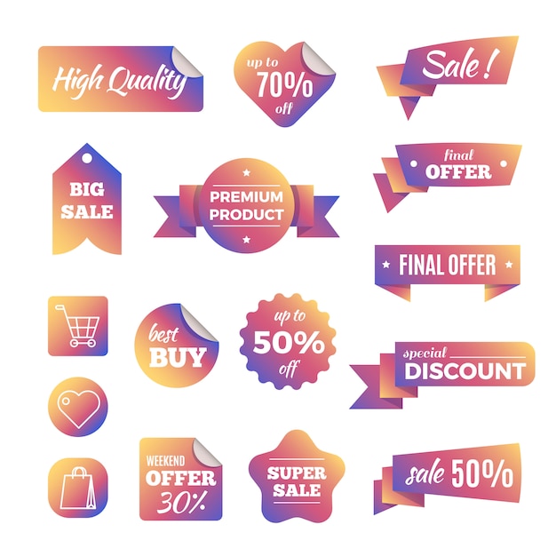 Vector discount shopping banners