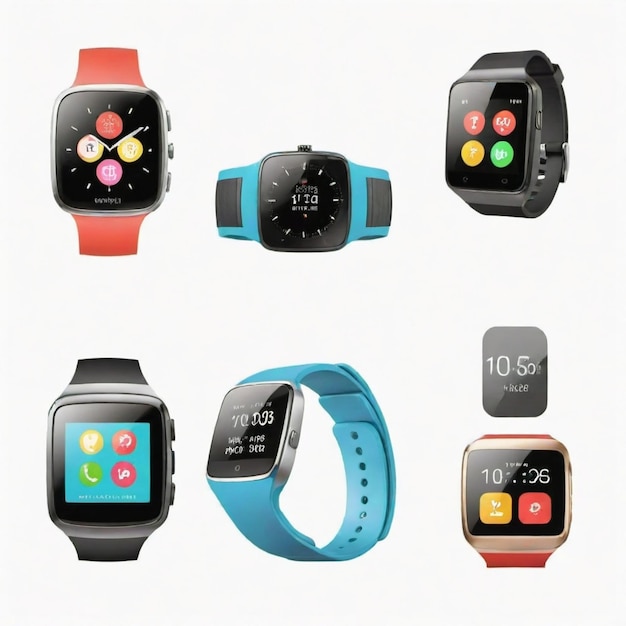 Vector a display of smart watch with different apps