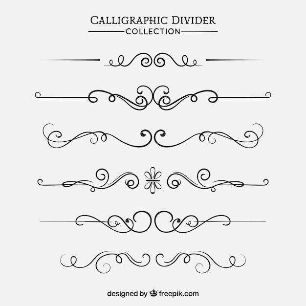 Dividers collection in calligraphic style