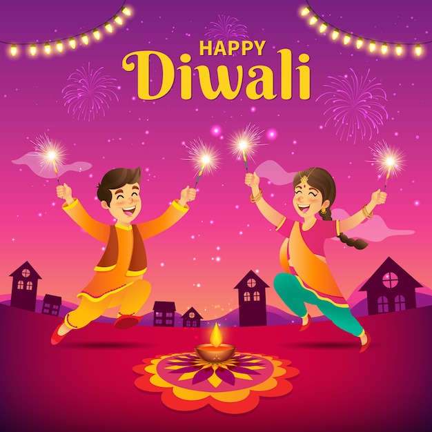 Diwali greeting concept design