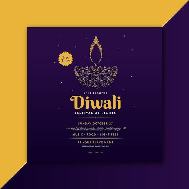 Diwali  social media and Instagram post design template