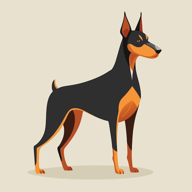 Vector doberman pinscher dog vector