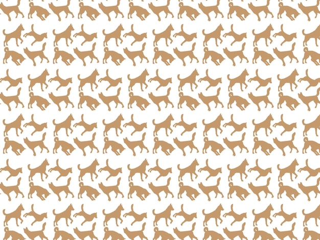 Vector dog animal seamless pattern design