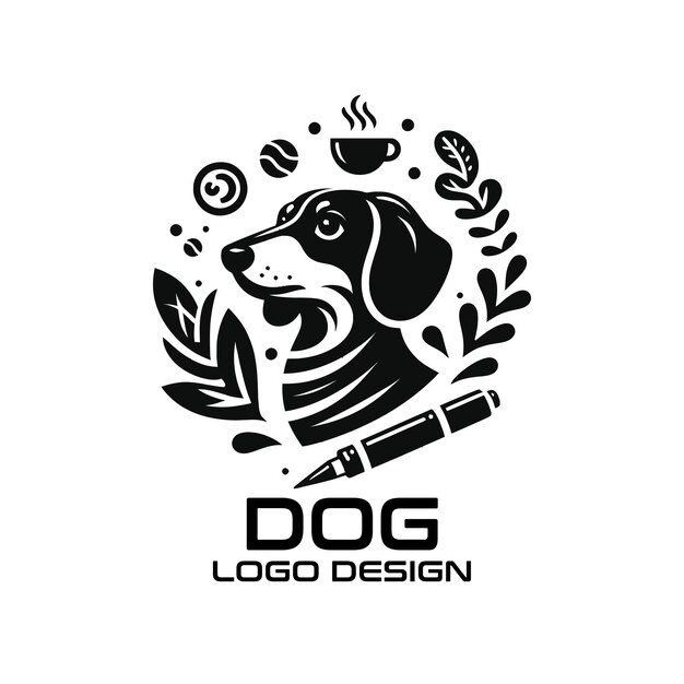 Vector dog vector logo design