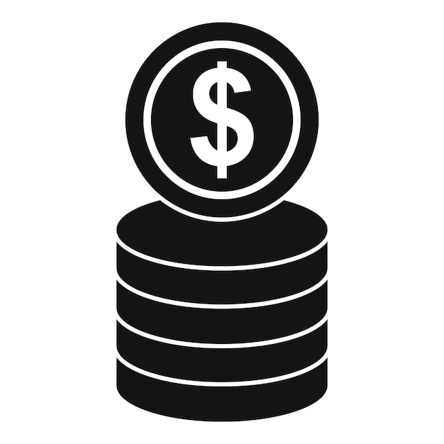 Dollar coin stack icon Simple illustration of Dollar coin stack vector icon for web design isolated on white background