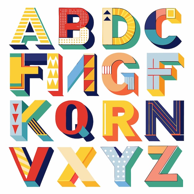 Vector doodle letter set