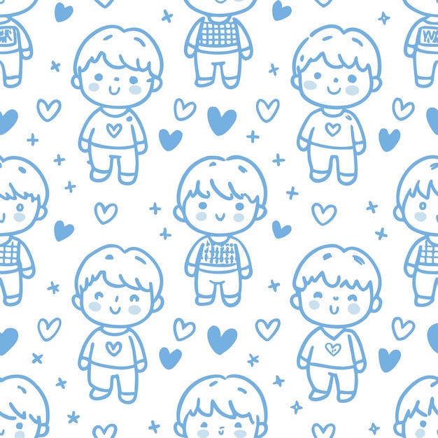 Doodle sketch seamless black pattern Cute childish drawing illustration