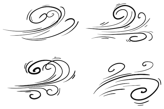 Vector doodle wind illustration vector handrawn style