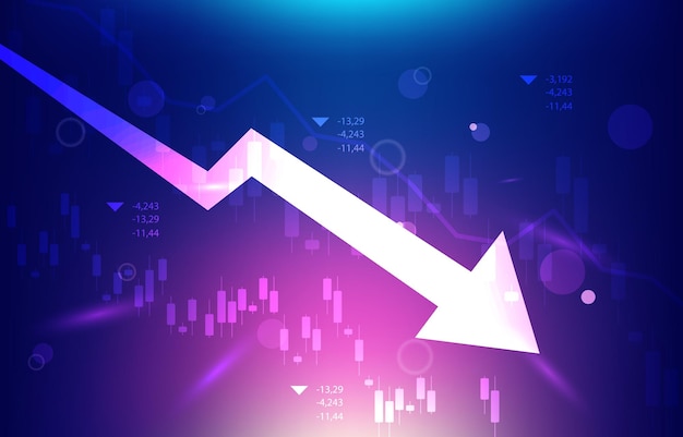 Down Arrow Negative Candle Graph Chart Depreciation Currency Economic Recession