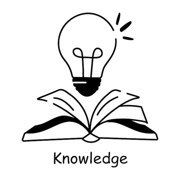 Vector download doodle style icon of knowledge