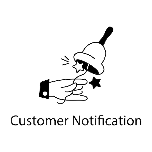 Download linear icon of customer notification