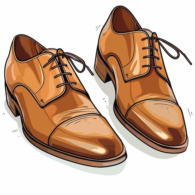 Vector a drawing of a brown shoe with a brown sole