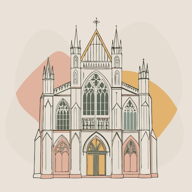 Vector a drawing of a church with the word quot st vitus quot on it