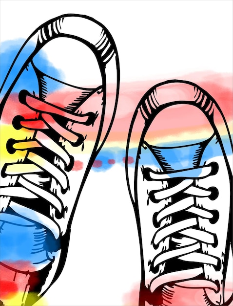 A drawing of a converse shoe with the word converse on it