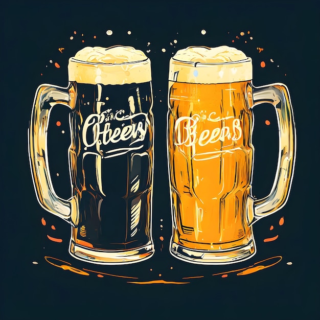 Vector a drawing of a mug of beer with the words the beer on it