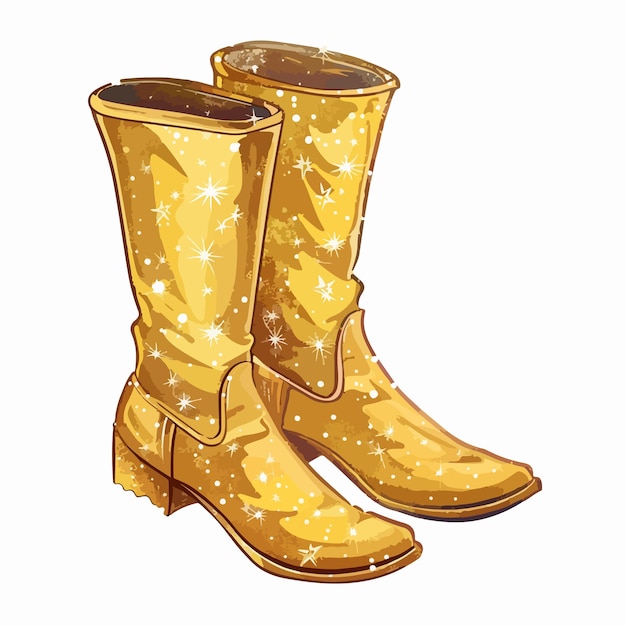 Vector a drawing of a pair of boots with stars on it