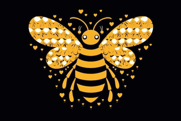 drawing of a queen bee with geometric style