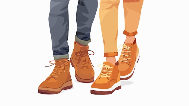 Vector a drawing of two people with boots on the bottom of them