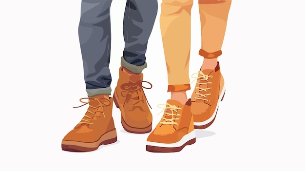 Vector a drawing of two people with boots that say  im wearing