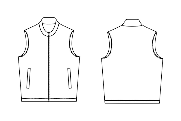 Vector a drawing of a vest for a jacket.